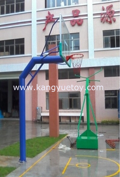Round Pipe Ground Basketball Stand for School Use