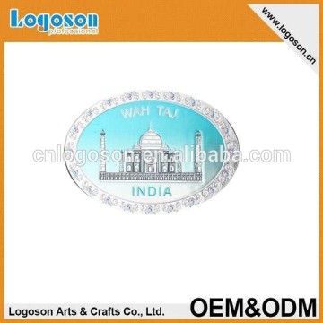 Personalized top quality souvenir gift custom photo oval silver foil magnet