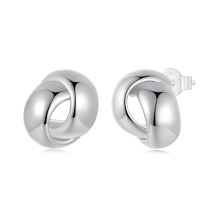 Light Luxury 925 Sterling Silver Twisted Stud Earrings for Women - Fashion Fine Party Shiny Earrings