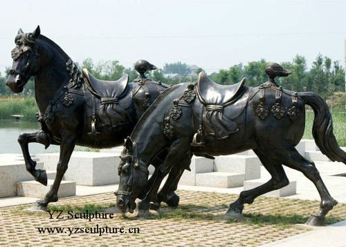 Outdoor Brass Horse Statue Carving (CLBS-B002)