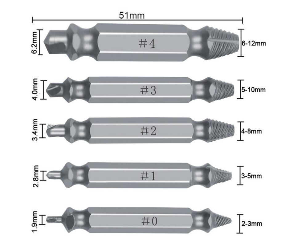 Screw Extractor Set for Damaged Screw of Remove Stripped and Broken Screws Drill Bit Set