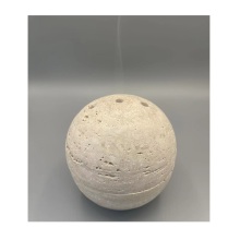 Natural Marble Stone Beige Travertine Ball Incense Holder
