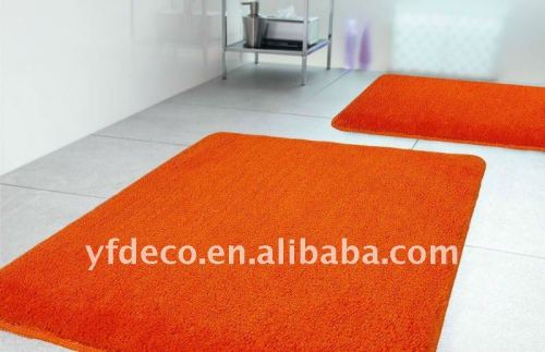 Orange modern style Microfiber bathroom mat
