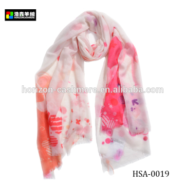 Fashion Pink Checked Cashmere Scarf, Ladies Camel Printed Scarf