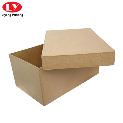 Caja de zapatos de cartón de papel kraft con tapa