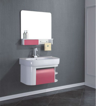 Modern Red Sliding Door Bathroom Vanity
