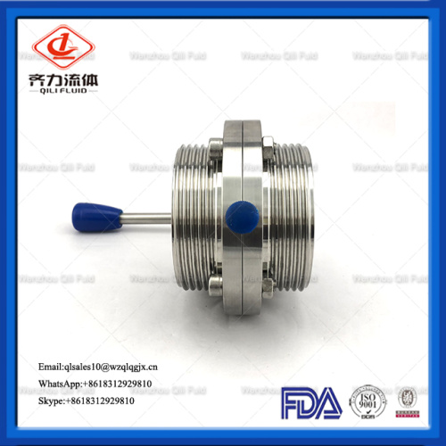 Food grade stainless steel weld hygienic butterfly valve