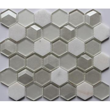 Mosaïque de verre cristal mini hexagone