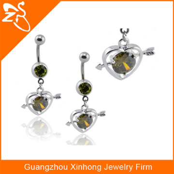 Dangling zircon fashion belly ring sexy body jewelry for young ladies