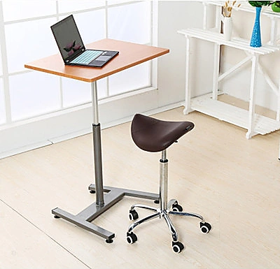 Manufactory Direct Height Adjustable Sit Stand Lifting Table Single Leg Laptop Desk with Casters/