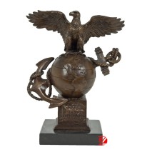 bronze eagle statue on tellurion sculpture