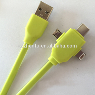 3 in 1 USB cable to USB 3.1 type C and micro USB and 8pin cable