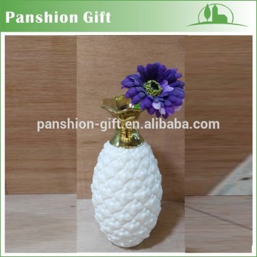 modern design golden plated porcelain flower vase