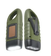Hand Crank Solar-Powered Rechargeable Flashlight