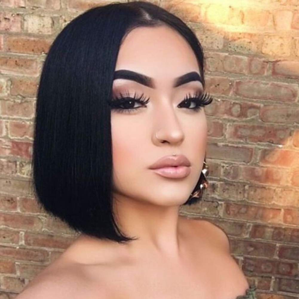 150% 180% 13*1 lace frontal bob wig Wholesale 100% sliky Raw Virgin Cuticle Aligned low price indian Human Hair