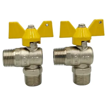 Ningbo Western Forged brass angle ball valve 1/2 inch brass angle gas valve Male x Male threaded