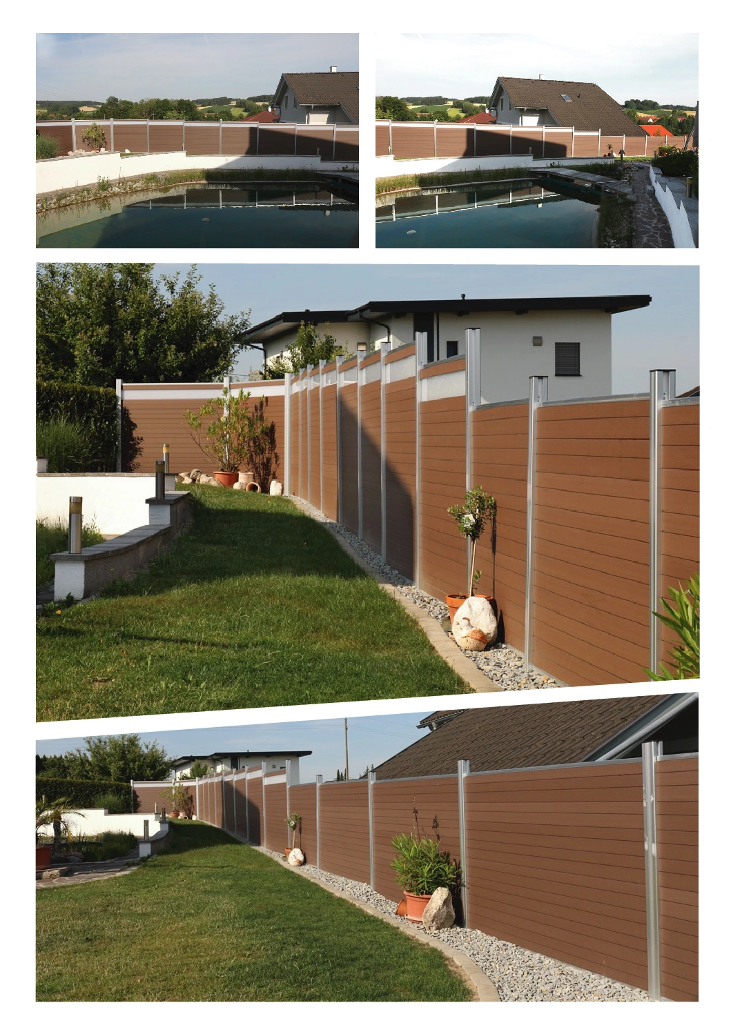 China Factory Wholesale Privacy Outdoor Wood Plastic Composite Aluminum Post Garden WPC Fence