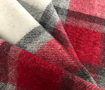 Wool acrylic polyester fleece wool tartan fabric