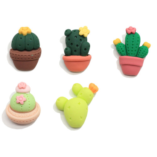 Cartoon Cactus Resin Flatback Craft Artificial Succulent Art Decor Party Christmas Ornament Accessory Necklace Jewelry Making
