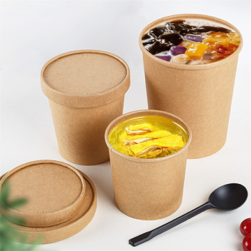 Biodegradable paper fast food soup noodle packaging bowl