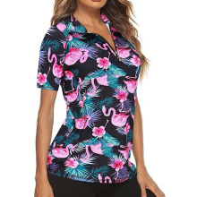 High-Quality Custom Logo Embroidered Quick-Drying Golf Shirts: Women's Short-Sleeve Golf Wear