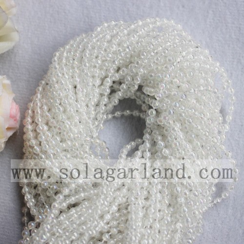 2.5-12MM Iridescent Clear AB String Beads Roll Garland