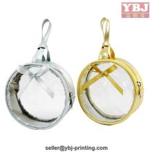 Clear PVC bag with metallic trims & bow decoration