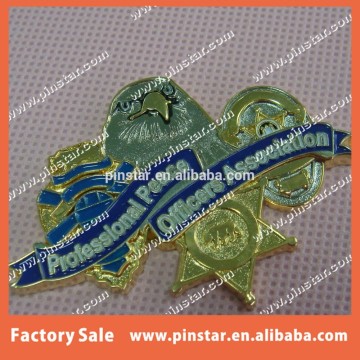 alibaba China wholesale new product high quality metal custom soft enamel bald eagle sheriff pin badge