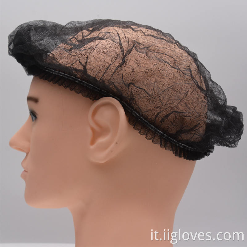 Tappo a clip a strisce non tessuto bouffant copricapo blu antipolta blu non tessuto