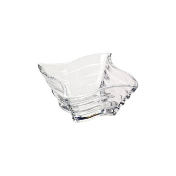 Clear Plastic Waved Square Reusable Snack Bowl