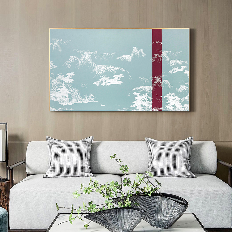 Amazon hot sell New Chinese style Large format 100% Handmade 3D Textured Landscape oil painting wall art