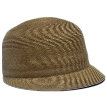 Ladies Upscale Newsboy Straw Braid Sun protection Cap