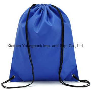Blue Promotional leichte wasserdichte 210d Nylon Drawstring Back Sack Pack