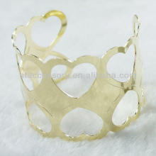 Jewelry Finding Heart Hollow Gold Iron Bracelets Cuff Bangle
