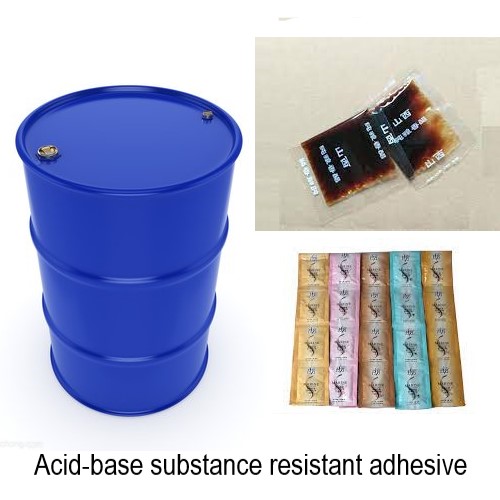 Syre-base stofresistent fleksibel emballage klæbemiddel