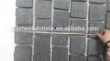 black granite paving stone on net