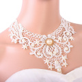 Dây chuyền ngọc trai giá rẻ Choker vải trắng Choker Necklace