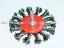 steel bevel brush with shaft