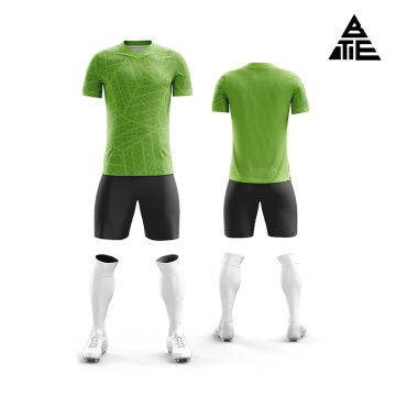 Green competition training suit jersey set