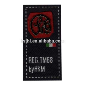 Popular Custom Leather jeans Label Wholesale