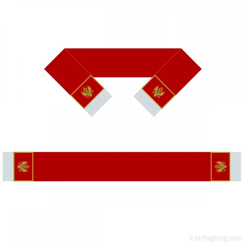 Sciarpa della bandiera del Montenegro Sciarpa della squadra di calcio Sciarpa dei tifosi di calcio