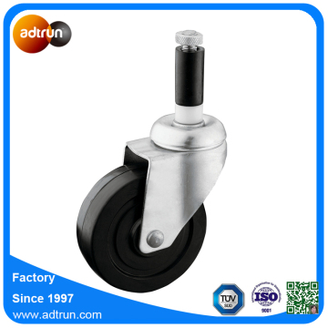 4-Inch Rubber Caster Wheel with Expandable Stem