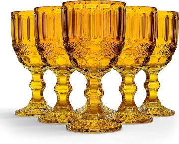 Factory Wholesale Colored Amber Water Goblets - Vintage Red Wine Glass for Any Occasion