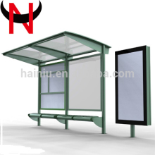 Outdoor waterproof material led advertising sign solar bus stop shelter