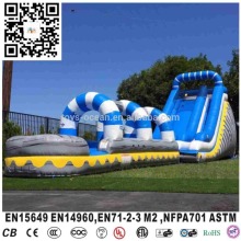 Slide Inflatable, Inflatable Blue Drop Slide, Wet Inflatable Slide for Sale with pool