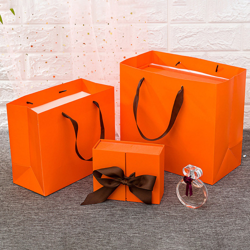 Perfume Packaging Orange Paper Gift Box Empty