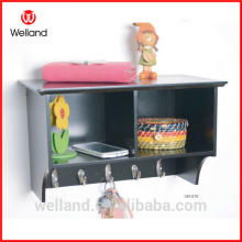 Storage shelf with coat hook