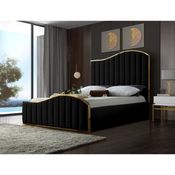 Modern Velvet Upholstered Platform Bed - Queen King Size