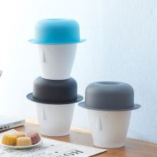 Human-Shaped Creative Mini Trash Can Press Type Spring Cover Table Top Dustbin