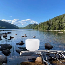 Frosted Quartz Crystal Singing Bowls for Chakra Meditation